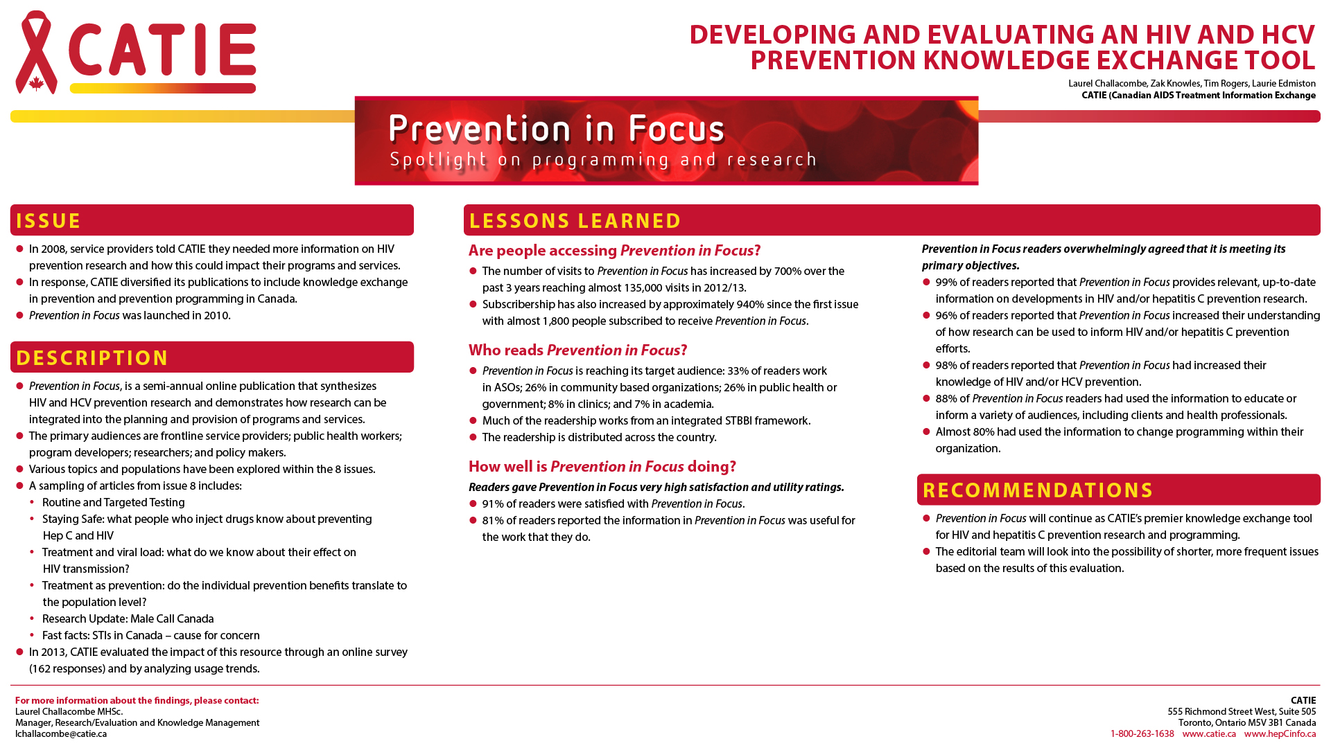 Developing and Evaluating an HIV and HCV Prevention Knowledge Exchange Tool
